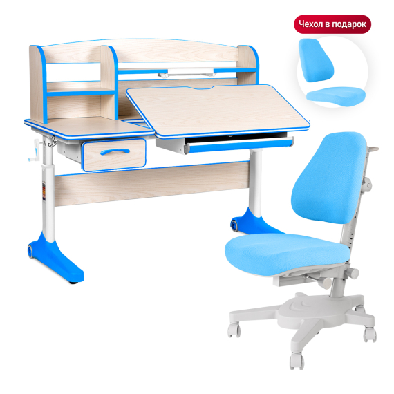 комплект anatomica uniqa парта + кресло + надстройка + подставка для книг Anatomica Uniqa Set